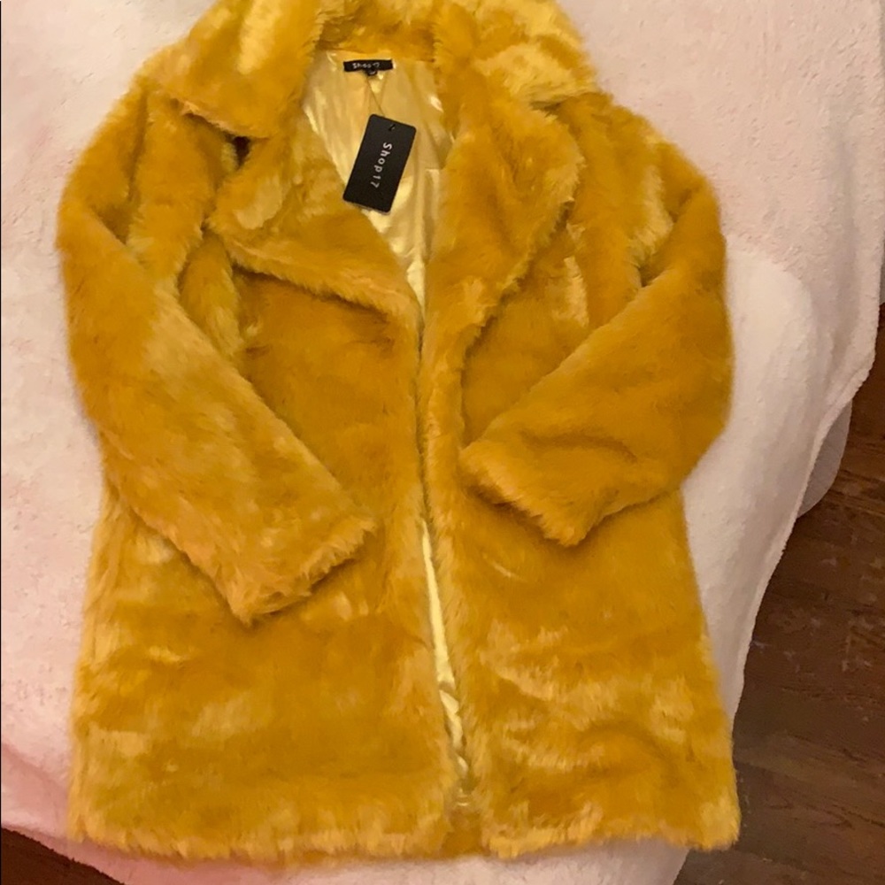 Yellow fur coat